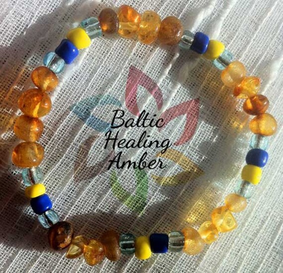Baby Baltic Amber Bracelet/Anklet designed with 100 Baltic