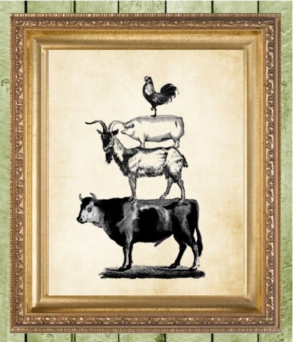 Farmhouse Decor Cow Goat Pig Rooster Print Farmhouse Wall Art Farmhouse Decor Cow Goat Pig Rooster Print Farmhouse Wall Art