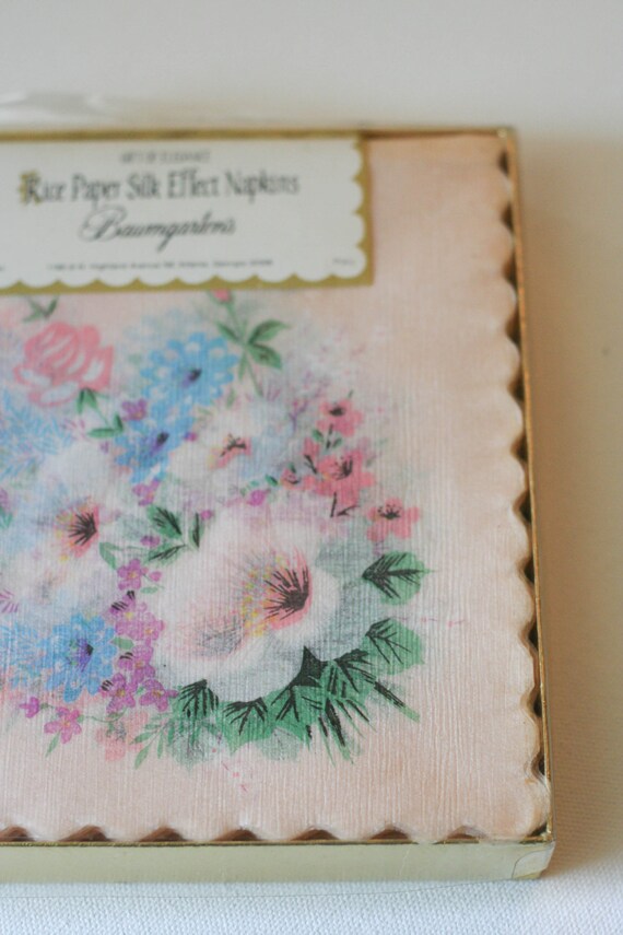 Elegant Floral Japanese Rice Paper Napkins