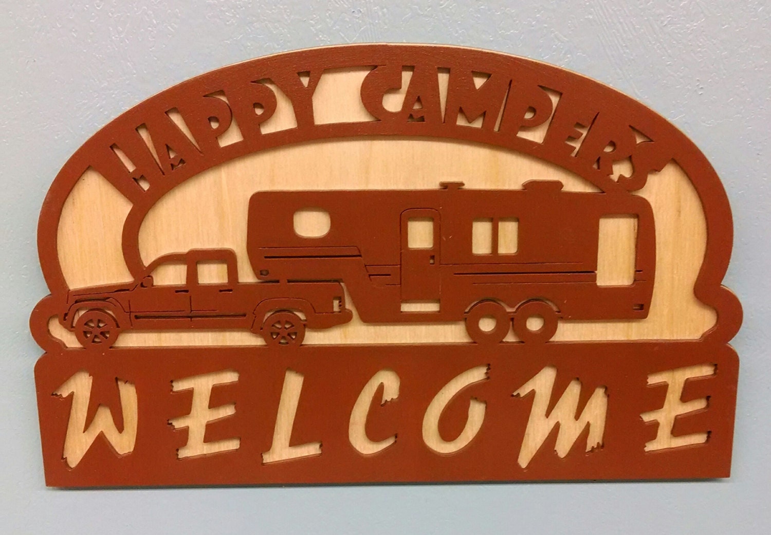 Happy Campers Welcome Sign by CreativeLaserArt4U on Etsy