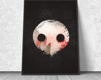 Neon Genesis Evangelion, Sachiel's second face, watercolor illustration, giclee art print, anime print, wall decor