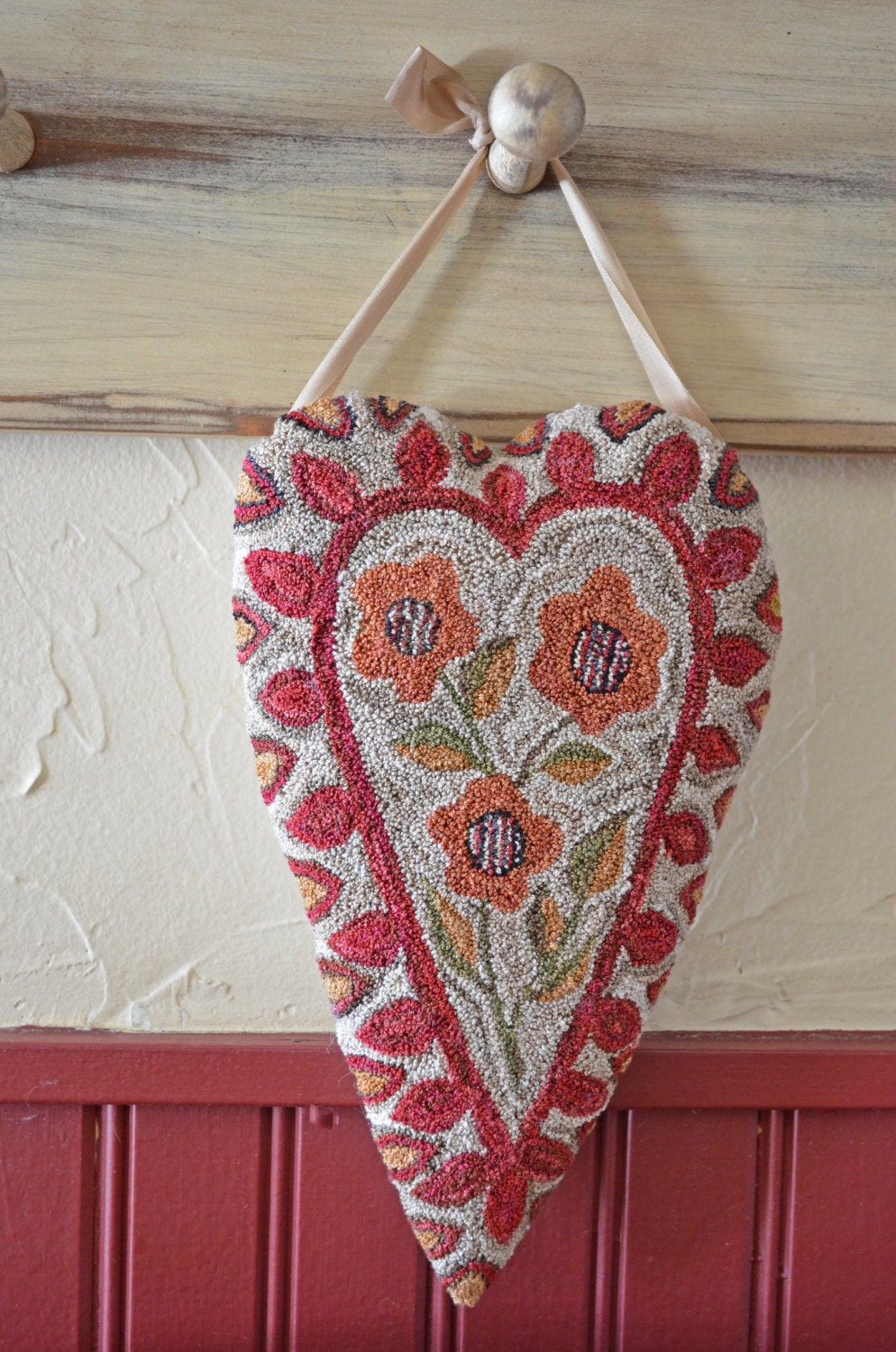 Needle Punch Pattern Instant Download Folk Heart by Annie