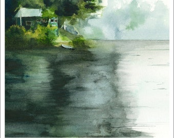 Lone Pine Cottage- Archival print of original watercolor