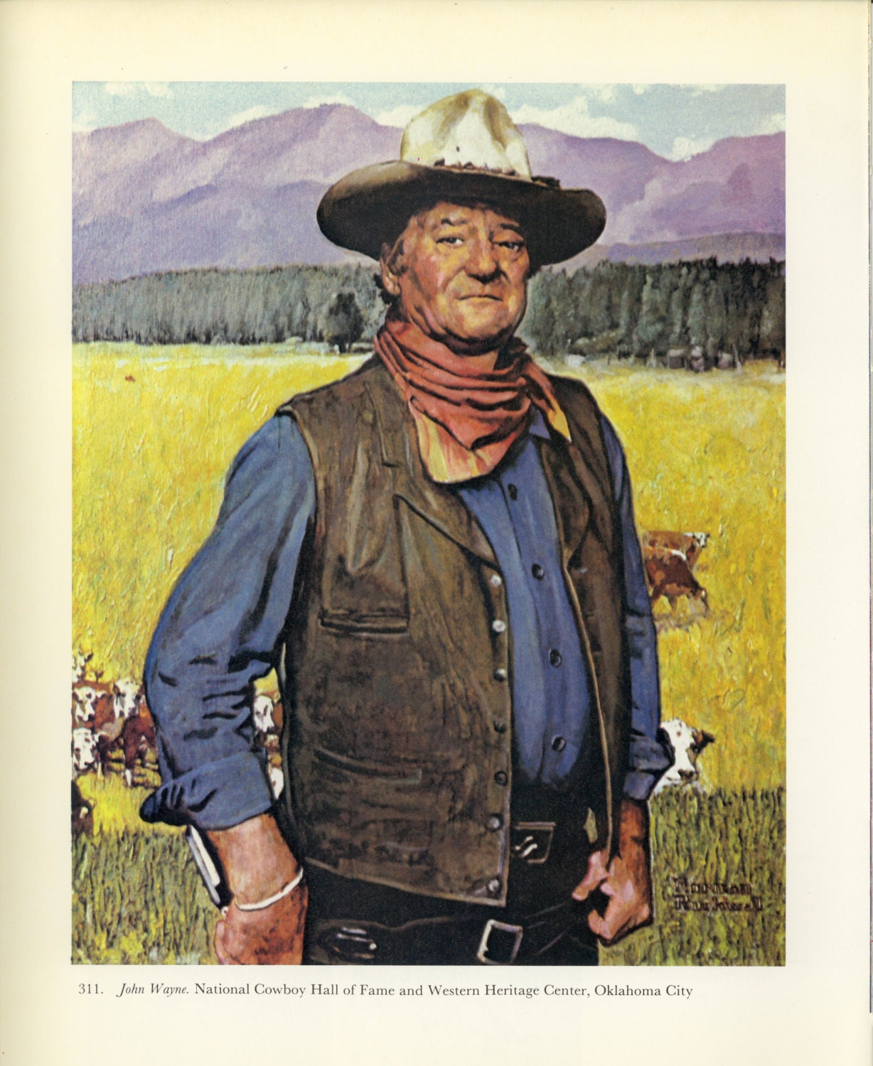 John Wayne the cowboy Norman Rockwell print original1228 x 1500