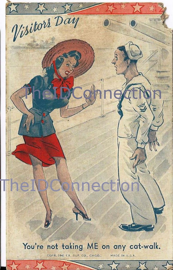 Vintage 1941 WWII Postcard Pin Up Girl art by TheIDconnection