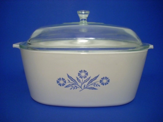 Corning Ware Cornflower 4 Qt Dutch Oven P-84-B Pyroceram USA