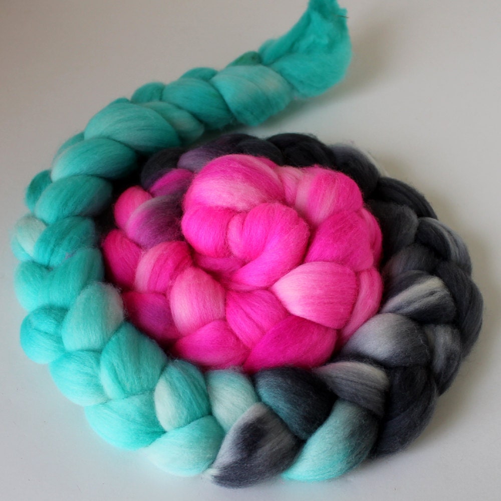 Merino Wool Roving Hand Painted Hand Dyed for Spinning or