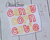 Candy Corn Cutie Halloween Embroidered Rhinestone Shirt or Bodysuit Il_170x135