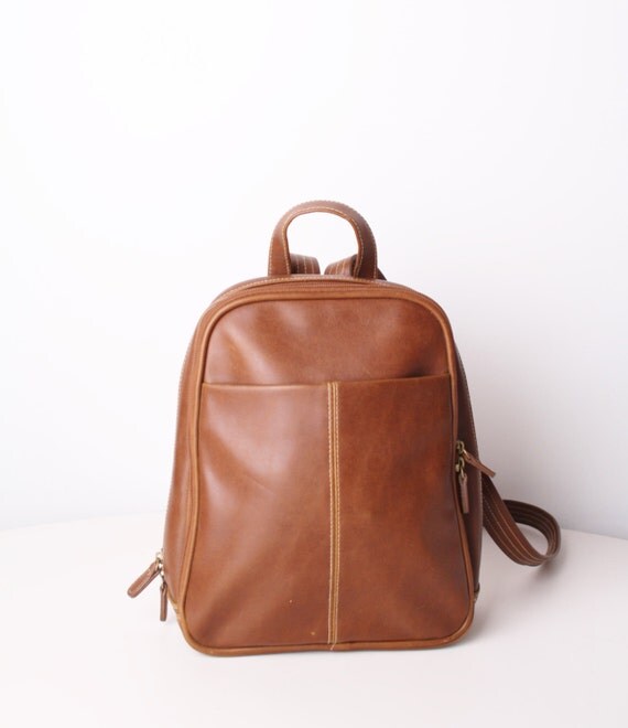 90s Mini Leather Backpack 1990s Leather Backpack Leather