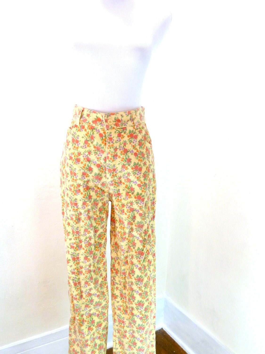 womens yellow corduroy pants