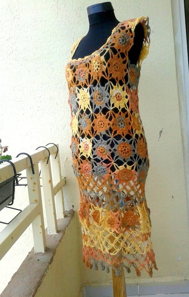 CLEARANCE SALE Crochet Dress Women Handmade Dress Knit Dress