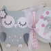 Baby Shower Pink and Gray Owl Banner Photo Prop It's a Girl