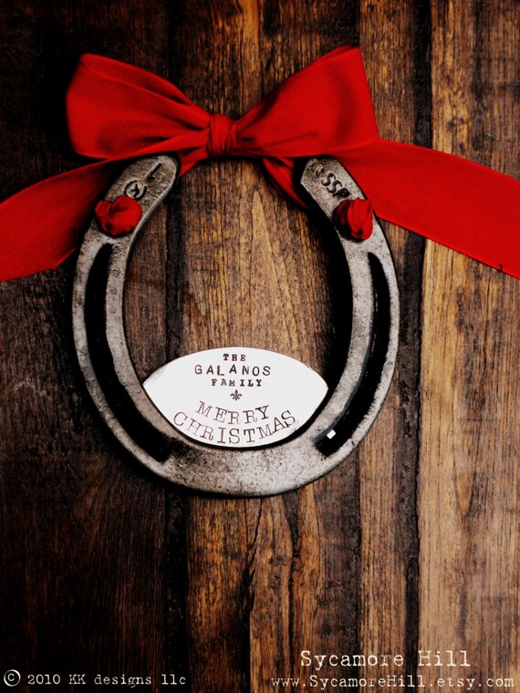 CUSTOM The Fleur De Lis Merry Christmas Horseshoe™