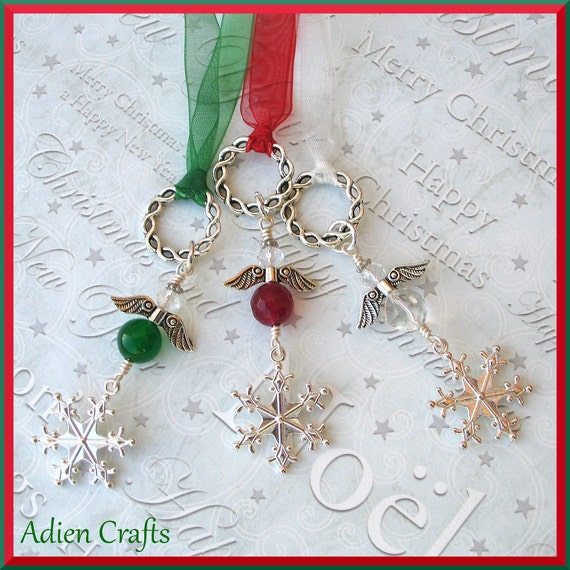 Christmas Angel Decorations Set of 3 Hanging by adiencrafts