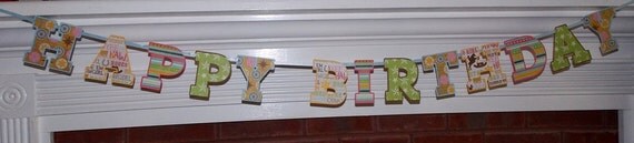 Happy Birthday Letter Banner ... Cowgirl Western Theme ... adjustable ... READY TO SHIP Il_570xn