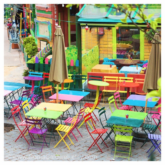 Items similar to Paris Caf  photo Rainbow Caf  Part II 