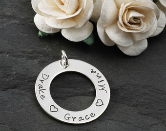 Add a Charm - 1 inch sterling silver washer - Your own words or names