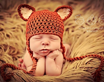 Newborn Photo Prop Baby Fox Hat