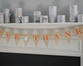 Give thanks burlap bunting banner . Rustic bunting garland Il_170x135