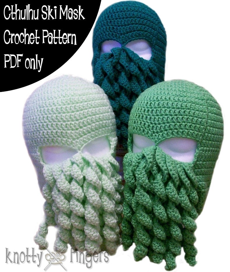 Crochet Pattern Cthulhu Ski Mask PDF file only