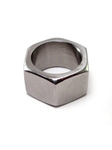 Bague d'Ã©crou, bande en acier inoxydable, anneau chunky, industriel ...