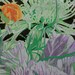 Cut Flowers, relief woodcut original print