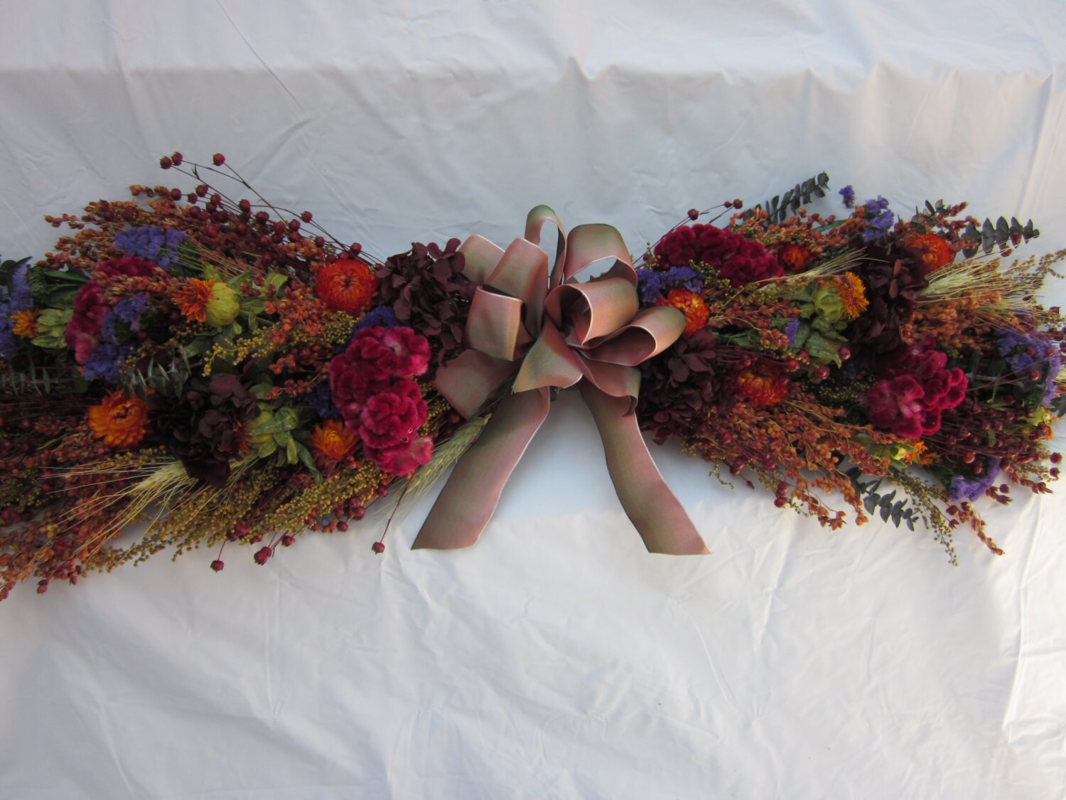 Large Fall Swag Dried Flower Colorful Flowers