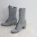 60's Vintage Pale Gray Suede Leather Victorian Lace Boots Sz 7M