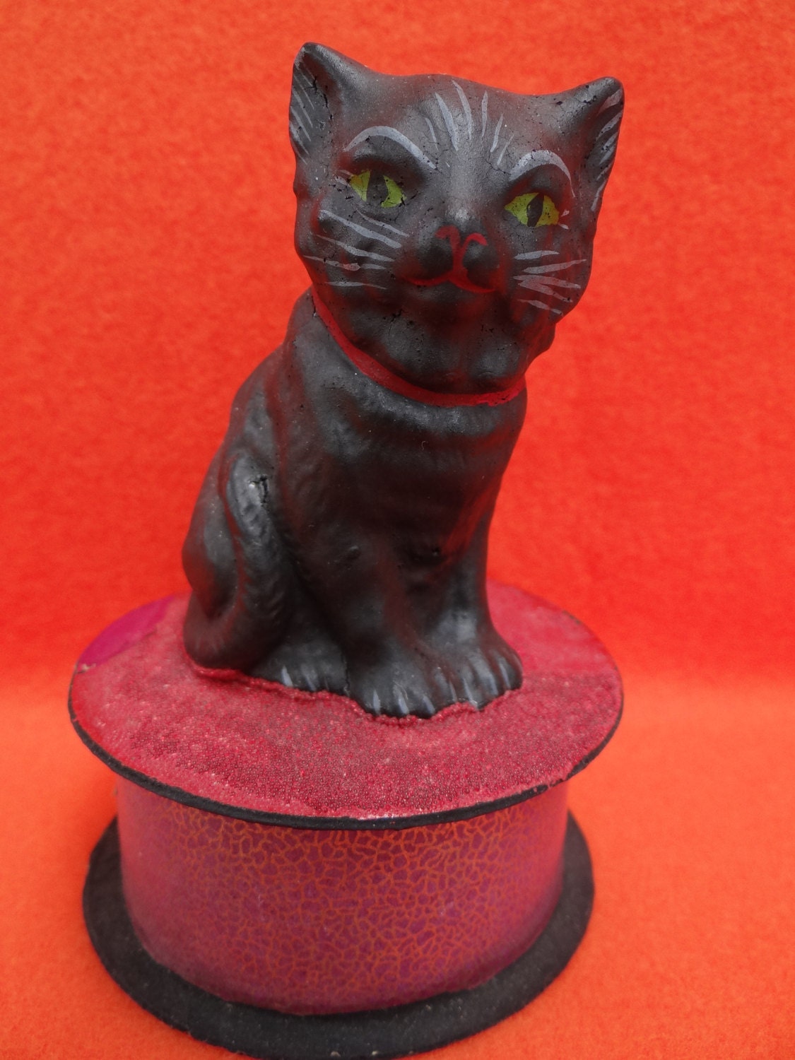 1930's German Black Cat Candy Container for Halloween