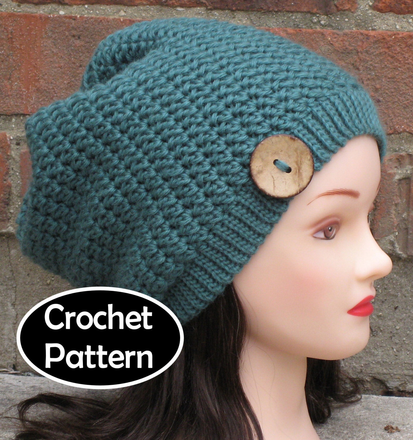 CROCHET HAT PATTERN Instant Download Pdf Margaery Slouchy