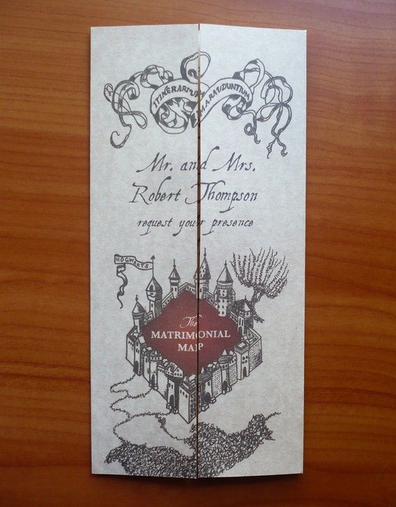 Harry Potter Marauders Map Invitations 10