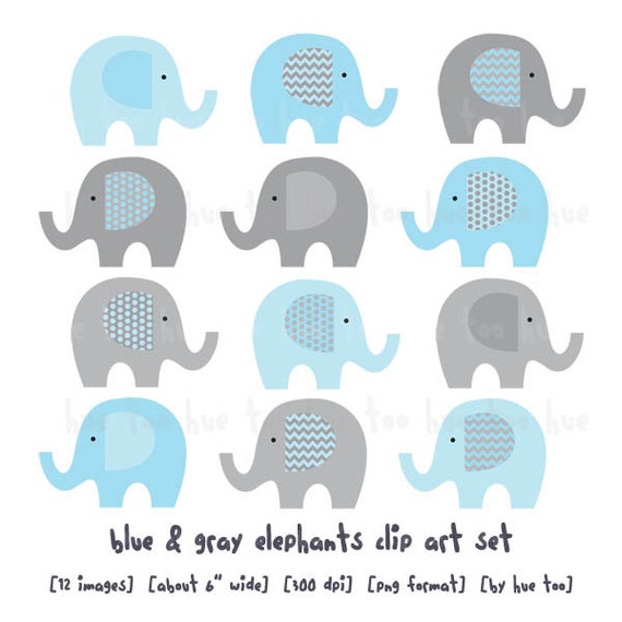 free baby blue elephant clipart - photo #29