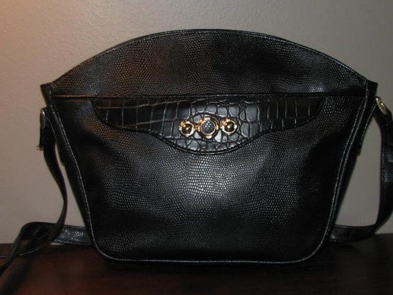 Dressc Moc Croc Buckle Wallet bueno faux reptile 90 s purse vintage black by Dressc Moc Croc Buckle Wallet bueno faux reptile 90 s purse vintage black by