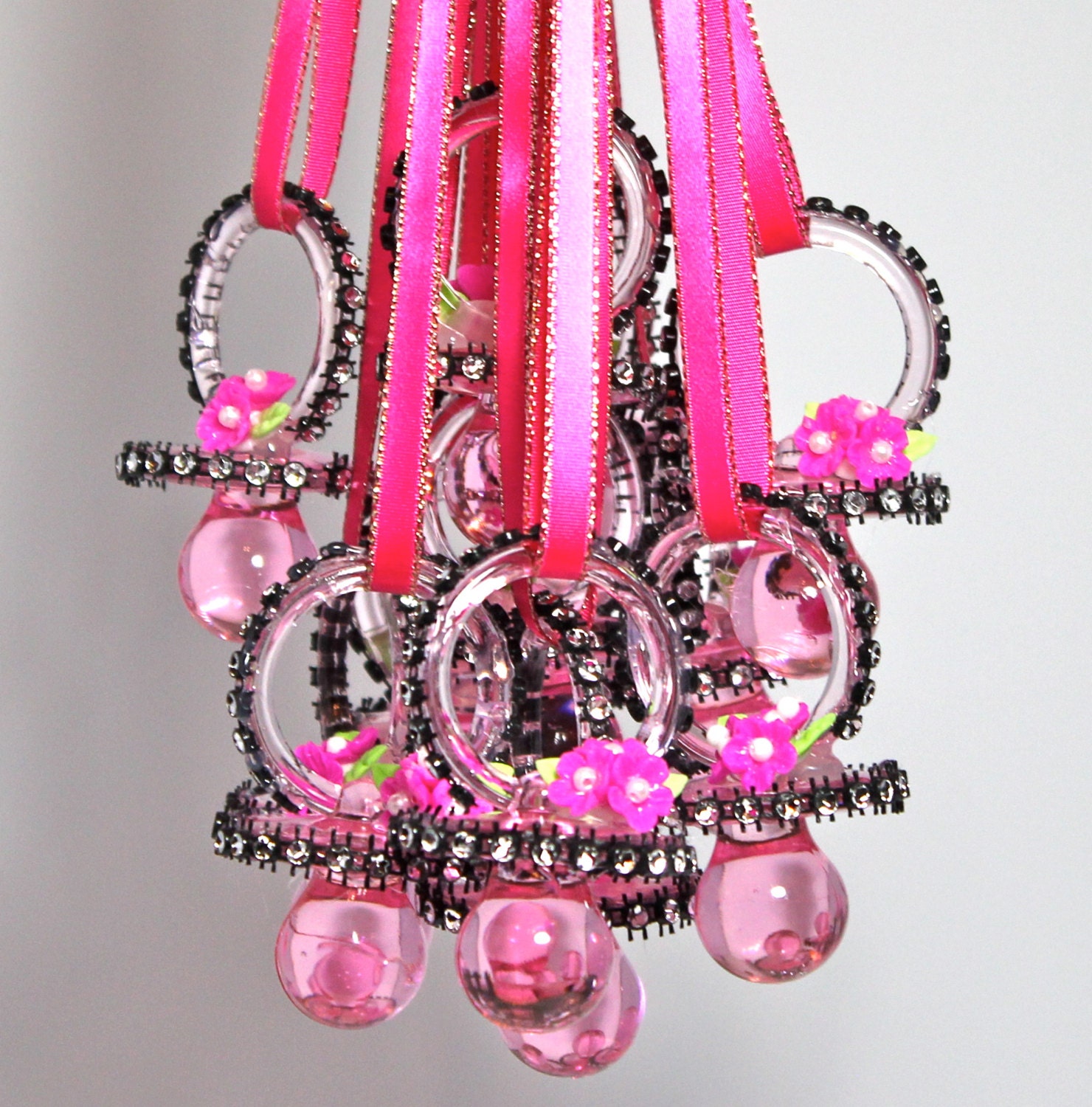 Hot pink Baby Shower Pacifier Necklace Lavish by ...