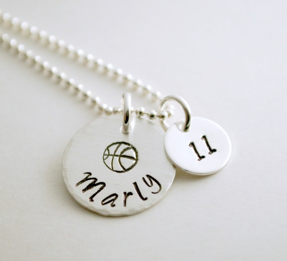 Personalized Sports Necklace Basketball Necklace with Custom