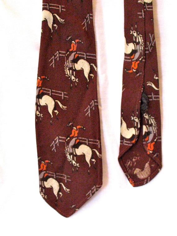 Vintage 1930s Boys Tootal Necktie with Rodeo Print