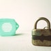 Vintage antique retro green padlock miniature lock and key - (III) - green (small size)