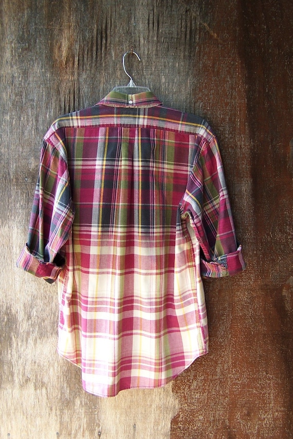 bleached plaid shirt diy