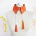 M M A M B O / Orange linen collar - Ready to Ship - Christmas Sale