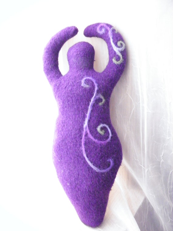 Purple Swirl Wool Goddess Doll