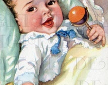 Popular items for vintage baby art on Etsy