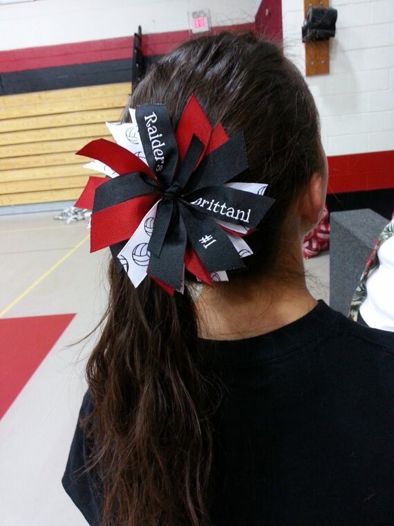Items similar to Personalized Volleyball Team Ribbon Spike Hair Bow