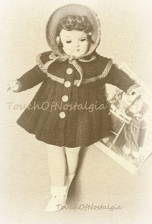 18 DOLL Coat Bonnet Knitting Pattern Vintage LITTLE