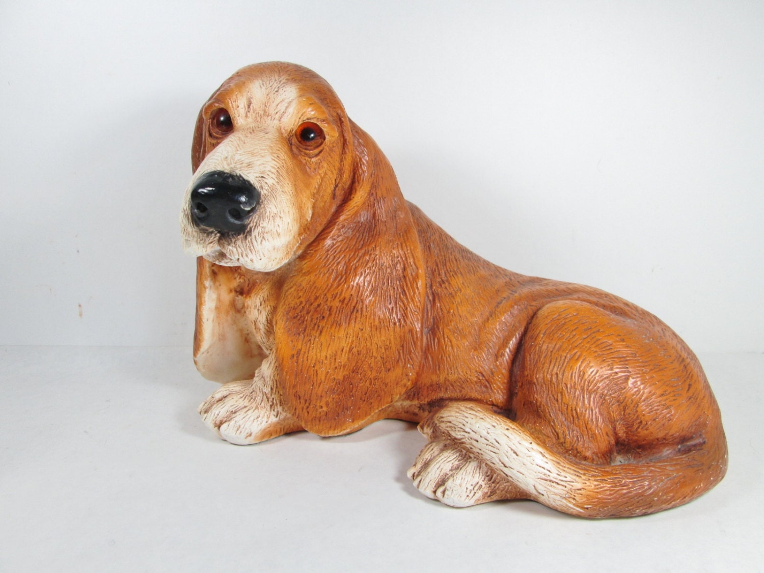 Bassett Hound Dog Statue Homco 1983