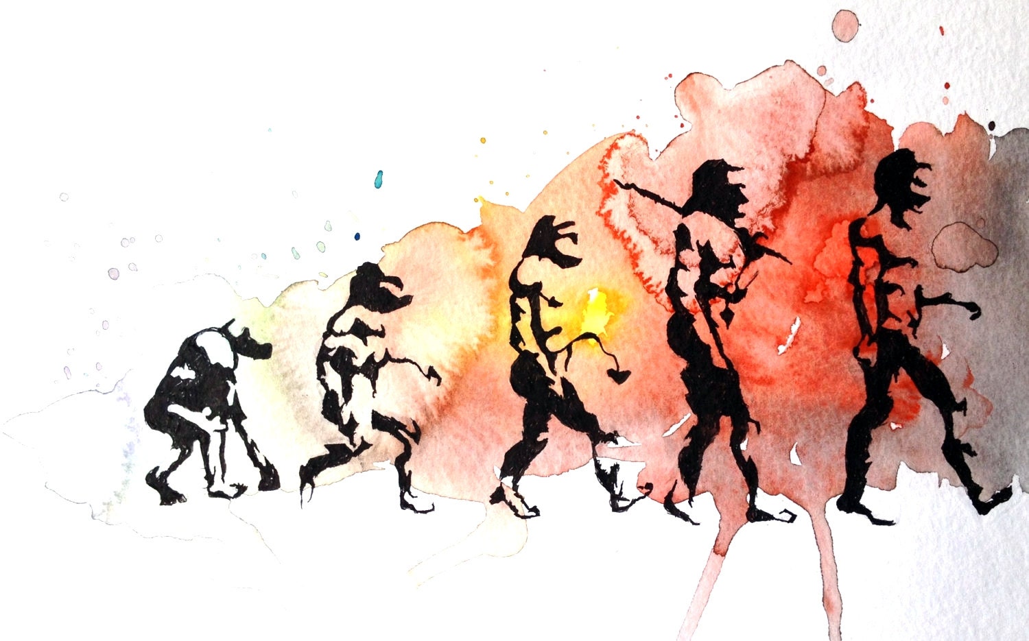 Evolution of Man Illustration Charles Darwin Science Teacher