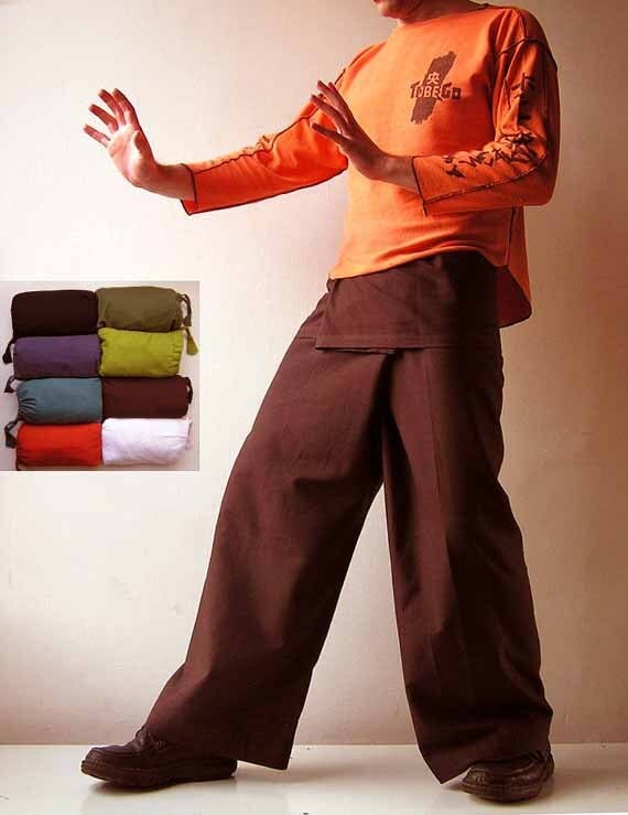 Thai Fisherman Pants Coffee Fishermen Trousers Wrap Pants