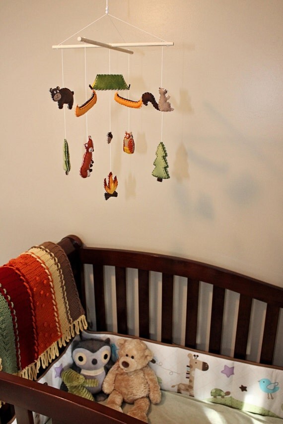 Items similar to Autumn Camping / Woodsy / Rustic Baby Mobiles on Etsy