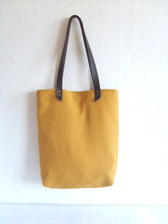 Mustard yellow bag mustard yellow tote leather straps fall