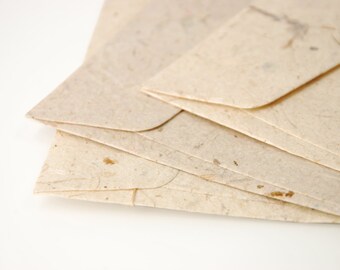 A7 (5x7 Inch) Mulberry Paper Envelopes - Natural colour (Set of 10 or 20) - The actual size is 5"x7 1/4"