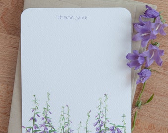 Personalized Stationary Set, Field of Flowers Stationery Cards